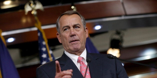 WASHINGTON, DC - MARCH 19: Speaker of the House John Boehner (R-OH) answers questions during his weekly press conference at