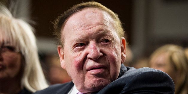 UNITED STATES - MARCH 2: Sheldon Adelson, chairman and chief executive officer of the Las Vegas Sands Corporation, attends the forum featuring Nobel Peace laureate Elie Wiesel and Sen. Ted Cruz on guarding against a nuclear Iran on Monday, March 2, 2015, in the Dirksen Senate Office Building. (Photo By Bill Clark/CQ Roll Call)
