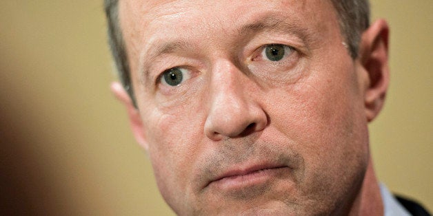 Martin O'Malley, former governor of Maryland and potential Democratic presidential candidate, pauses while speaking to the me