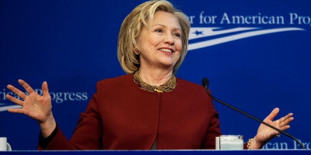 Hillary Clinton, former U.S. secretary of state, speaks at the Center for American Progress in Washington, D.C., U.S., on Mon