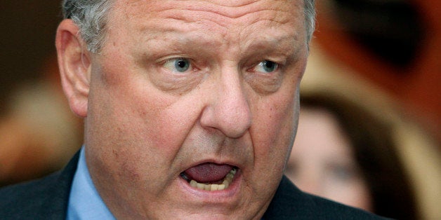 New Hampshire GOP Chairman Jack Kimball announces Thursday, Aug. 25, 2011 in Concord, N.H. he has no plans of stepping down f