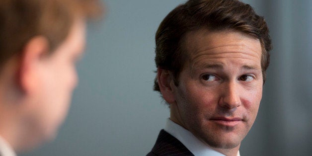 Representative Aaron Schock, a Republican from Illinois, pauses while speaking during an interview in Washington, D.C., U.S., on Thursday, Jan. 9, 2014. Republicans on the House Ways and Means Committee resisted parts of the early versions of Chairman Dave Campo's plan for the biggest tax-code changes since 1986, said Schock. Photographer: Andrew Harrer/Bloomberg via Getty Images 