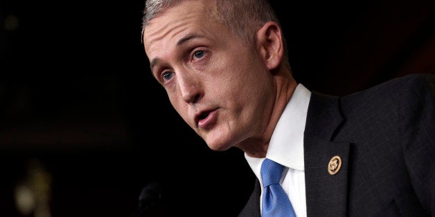 House Select Committee on Benghazi Chairman Rep. Trey Gowdy, R-S.C. speaks at a news conference on Capitol Hill in Washington, Tuesday, March 3, 2015, about former Secretary of State Hillary Rodham Clinton using her personal email account for official business. A spokesman for Clinton says there was nothing illegal or improper about her use of a personal email account during her time as Secretary of State, rather than a government-issued email address. The practice could hamper efforts to archive official government documents required by law. (AP Photo/Susan Walsh)