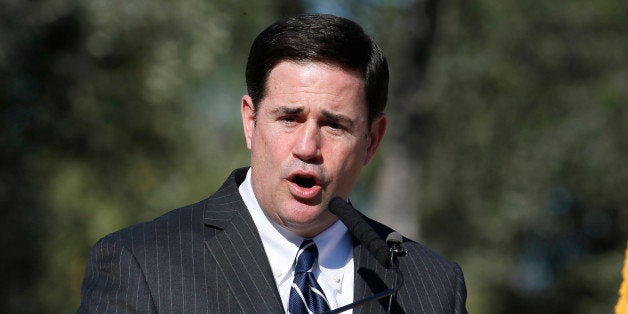 Arizona Gov. Doug Ducey speaks at the âDay at the Capitolâ event hosted by the Center for Arizona Policy, Wednesday, Feb.