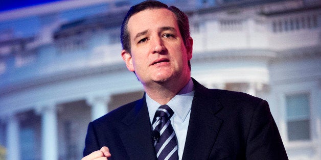 In this March 10, 2015, photo, Sen. Ted Cruz, R-Texas, speaks at the International Association of Firefighters (IAFF) Legislative Conference and Presidential Forum in Washington. A pair of lawyers who have represented presidents from both parties at the Supreme Court says Cruz is legally eligible to run for president. Solicitor General Paul Clement and former Obama acting Solicitor General Neal Katyal are writing in the Harvard Law Review that the Canadian-born Cruz meets the constitutional standard to be a presidential contender. The bipartisan duo's commentary comes as Cruz moves toward an expected White House run. (AP Photo/Pablo Martinez Monsivais)