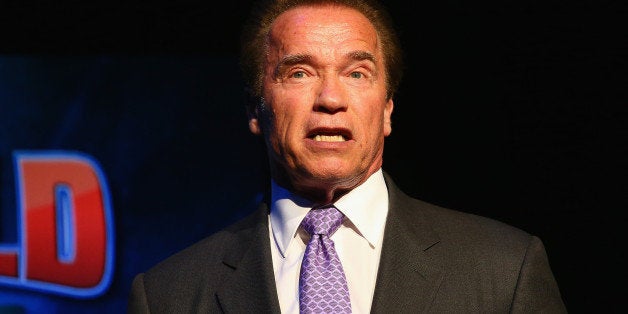 MELBOURNE, AUSTRALIA - MARCH 14: Arnold Schwarzenegger speaks on stage during the Arnold Classic Australia at The Melbourne