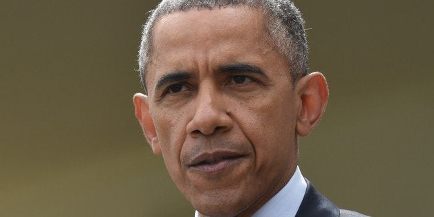 US President Barack Obama looks on while making a statement at the White House in Washington, DC, on April 2, 2015 after a deal was reached on Iran's nuclear program. Iran and world powers agreed on the framework of a potentially historic deal aimed at curbing Tehran's nuclear drive after marathon talks in Switzerland. AFP PHOTO/ NICHOLAS KAMM (Photo credit should read NICHOLAS KAMM/AFP/Getty Images)