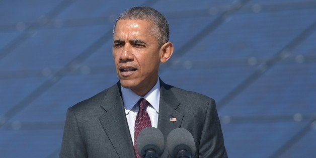 US President Barack Obama speaks about clean energy jobs at Hill Air Force Base in Utah on April 3, 2014. AFP PHOTO/ MANDEL NGAN (Photo credit should read MANDEL NGAN/AFP/Getty Images)