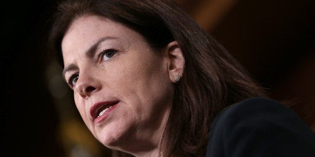 WASHINGTON, DC - MARCH 26: U.S. Sen. Kelly Ayotte (R-NH) speaks during a press conference on the recent bombings by Saudi Arabia in Yemen during a press conference on Capitol Hill March 26, 2015 in Washington, DC. During his remarks U.S. Sen. Lindsey Graham said, ÃThe Mideast is on fire, and it is every person for themselves.Ã (Photo by Win McNamee/Getty Images)