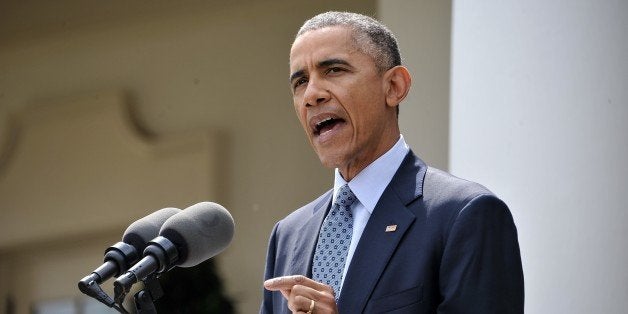 US President Barack Obama makes a statement at the White House in Washington, DC, on April 2, 2015 after a deal was reached o