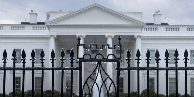 Ice covers the fence in front of the White House March 2, 2015 in Washington, DC. AFP PHOTO/BRENDAN SMIALOWSKI (Photo