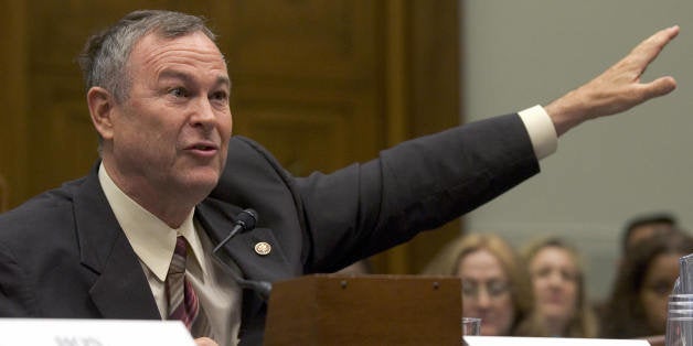 Washington, UNITED STATES: US Representative Dana Rohrabacher, Republican from California, testifies on the business perspectives of comprehensive immigration reform during a hearing by the US House Judiciary committee's subcommittee on Immigration, Citizenship, Refugees, Border Security, and International Law, on Capitol Hill in Washington, DC, 06 June 2007. A US Senate bill granting a path to citizenship for around 12 million illegal immigrants narrowly survived a key test Wednesday with the defeat of amendment which could have killed it. Senators knocked back the amendment, which supporters of the bill said could have fractured their tenuous cross-party coalition, by 51 votes to 46. AFP PHOTO/SAUL LOEB (Photo credit should read SAUL LOEB/AFP/Getty Images)