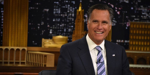 NEW YORK, NY - MARCH 25: Mitt Romney Visits 'The Tonight Show Starring Jimmy Fallon' at Rockefeller Center on March 25, 2015