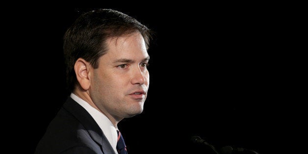 MIAMI, FL - FEBRUARY 09: Sen. Marco Rubio (R-FL) delivers remarks during the graduation of small business owners from the Go