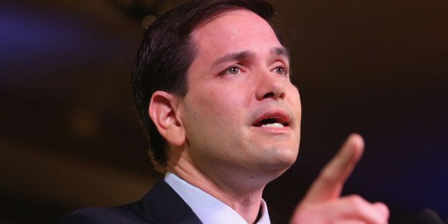 MIAMI, FL - APRIL 13: U.S. Sen. Marco Rubio (R-FL) speaks as he announces his candidacy for the Republican presidential nomination during an event at the Freedom Tower on April 13, 2015 in Miami, Florida. Rubio is one of three Republican candidates to announce their plans on running against the Democratic challenger for the White House. (Photo by Joe Raedle/Getty Images)