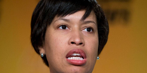 Washington Mayor Muriel Bowser speaks at the International Association of Firefighters (IAFF) Legislative Conference and Presidential Forum in Washington, Monday, March 9, 2015. (AP Photo/Pablo Martinez Monsivais)