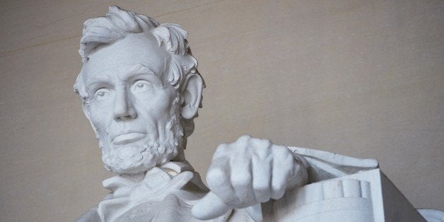 The statue of Abraham Lincoln by artist Daniel Chester French is seen at the Lincoln Memorial on April 1, 2015 in Washington,