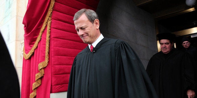 WASHINGTON, DC - JANUARY 21: Supreme Court Chief Justice John Roberts arrives during the presidential inauguration on the We