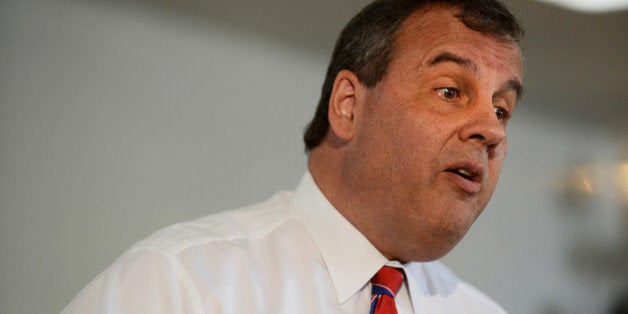 LONDONDERRY, NH - APRIL 15: New Jersey Governor Chris Christie holds a town hall meeting at Londonderry Lion's Club April 15, 2015 in Londonderry, New Hampshire. The governor is on a four day swing through the first in the nation primary state as he explores a run for the Republican nomination for president. (Photo by Darren McCollester/Getty Images)