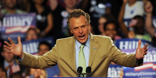 Terry McAuliffe, campaign chairman for Democratic presidential hopeful and New York Senator Hillary Rodham Clinton, addresses their election night event at Baruch College on June 3, 2008 in New York. Clinton said she had made no decision yet on the future of her candidacy for president after her rival Barack Obama clinched the Democratic party nomination. AFP PHOTO/Stan HONDA (Photo credit should read STAN HONDA/AFP/Getty Images)