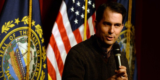 CONCORD, NH - MARCH 14: Wisconsin Governor Scott Walker speaks during a grassroots training and rally event at Concord High School March 14, 2015 in Concord, New Hampshire. Governor Walker is on a two day trip to New Hampshire as he eyes a run for president. (Photo by Darren McCollester/Getty Images)