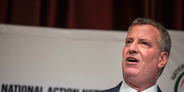 NEW YORK, NY - APRIL 08: New York City Mayor Bill de Blasio speaks at the National Action Network (NAN) national convention