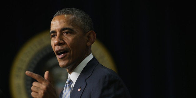 WASHINGTON, DC - MARCH 25: U.S. President Barack Obama speaks during an event marking the 5th anniversay of the Affordable Care Act March 25, 2015 at the South Court Auditorium of Eisenhower Executive Office Building in Washington, DC. President Obama spoke on the benefits of the legislation. (Photo by Alex Wong/Getty Images)