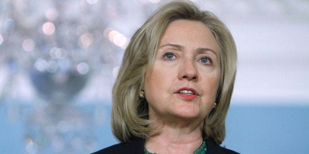 Secretary of State Hillary Rodham Clinton speaks at the State Department in Washington, Wednesday, March 23, 2011, during her meeting with Morocco's Foreign Minister Taieb Fassi-Fihri . (AP Photo/Jacquelyn Martin)