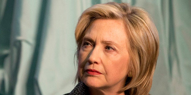 Democratic presidential candidate Hillary Rodham Clinton attends The Hillary Rodham Clinton Awards for Advancing Women in Peace and Security, in the Riggs Library at Georgetown University in Washington, Wednesday, April 22, 2015. (AP Photo/Jacquelyn Martin)