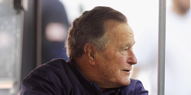 HOUSTON, TX - NOVEMBER 23: Former President George H.W. Bush attends a game between the Cincinnati Bengals and Houston Texan