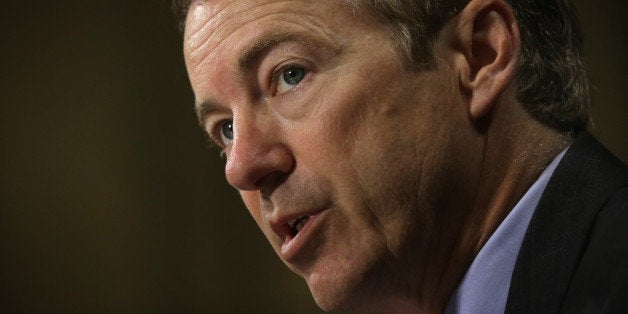 WASHINGTON, DC - APRIL 15: U.S. Sen. Rand Paul (R-KY) testifies during a hearing before the Senate Judiciary Committee April 15, 2015 on Capitol Hill in Washington, DC. The committee held a hearing on 'The Need to Reform Asset Forfeiture.' (Photo by Alex Wong/Getty Images)