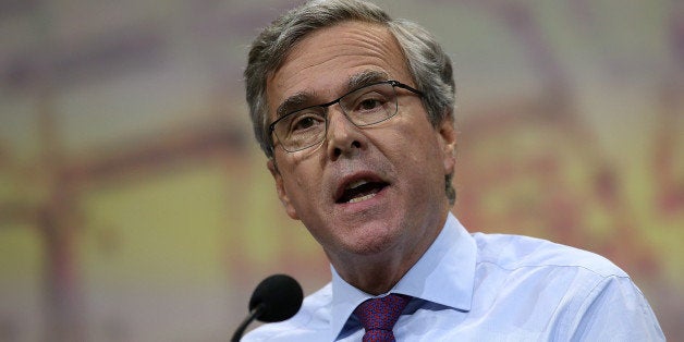 NASHVILLE, TN - APRIL 10: Former Florida Gov. Jeb Bush speaks during the NRA-ILA Leadership Forum at the 2015 NRA Annual Meeting & Exhibits on April 10, 2015 in Nashville, Tennessee. The annual NRA meeting and exhibit runs through Sunday. (Photo by Justin Sullivan/Getty Images)