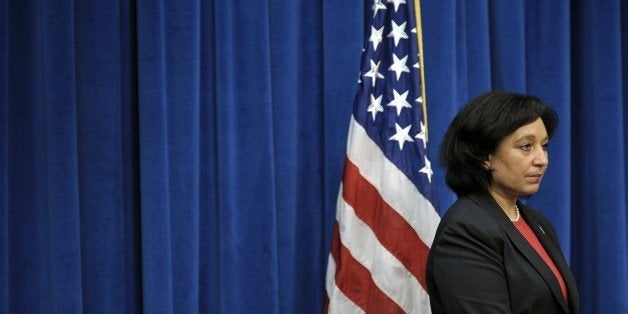 Drug Enforcement Administration (DEA) Administrator Michele Leonhart takes part in a news conference at DEA headquarters in A