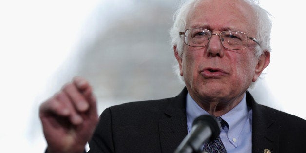 WASHINGTON, DC - APRIL 30: U.S. Sen. Bernard Sanders (I-VT) speaks on his agenda for America during a news conference on Capitol Hill April 30, 2015 in Washington, DC. Sen. Sanders sent out an e-mail earlier to announce that he will run for U.S. president. (Photo by Alex Wong/Getty Images)