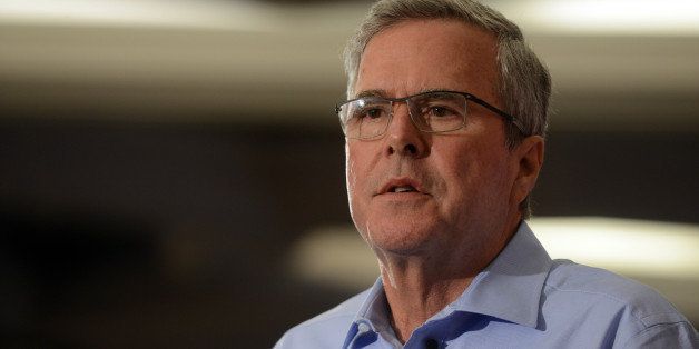 NASHUA, NH - APRIL 17: Former Florida Gov. Jeb Bush speaks at the First in the Nation Republican Leadership Summit April 17, 2015 in Nashua, New Hampshire. The Summit brought together local and national Republicans and was attended by all the Republicans candidates as well as those eyeing a run for the nomination. (Photo by Darren McCollester/Getty Images)