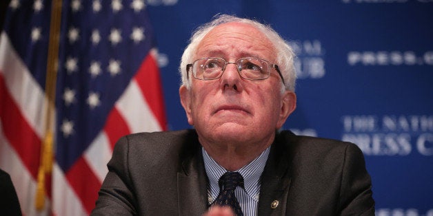WASHINGTON, DC - MARCH 09: U.S. Sen. Bernie Sanders (I-VT) waits to be introduced prior to his address to a National Press C