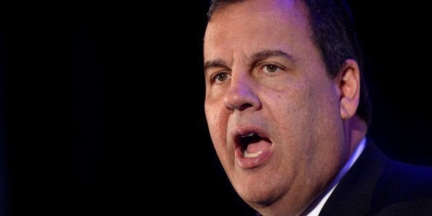 MCLEAN, VIRGINIA - MAY 1: New Jersey Governor Chris Christie addresses VA Consumer Electronics Association during a Leadershi