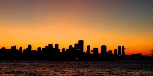 View of Miami skyline from Mondrian Hotel
