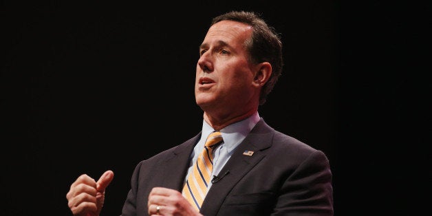 WAUKEE, IA - APRIL 25: Former Pennsylvania Senator Rick Santorum speaks to guests gathered at the Point of Grace Church for the Iowa Faith and Freedom Coalition 2015 Spring Kickoff on April 25, 2015 in Waukee, Iowa. The Iowa Faith & Freedom Coalition, a conservative Christian organization, hosted 9 potential contenders for the 2016 Republican presidential nominations at the event. (Photo by Scott Olson/Getty Images)