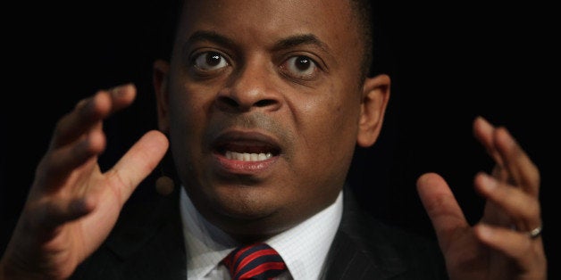 WASHINGTON, DC - JANUARY 23: U.S. Secretary of Transportation Anthony Foxx speaks during a discussion of the 83rd Winter Meeting of the United States Conference of Mayors January 23, 2015 in Washington, DC. Mayors from across the country gathered in the nation's capital for the annual meeting. (Photo by Alex Wong/Getty Images)