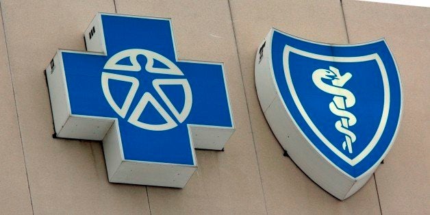 The Blue Cross Blue Shield of Michigan logos are seen on their headquarters in Detroit, Thursday, Feb. 28, 2008. A spate of r