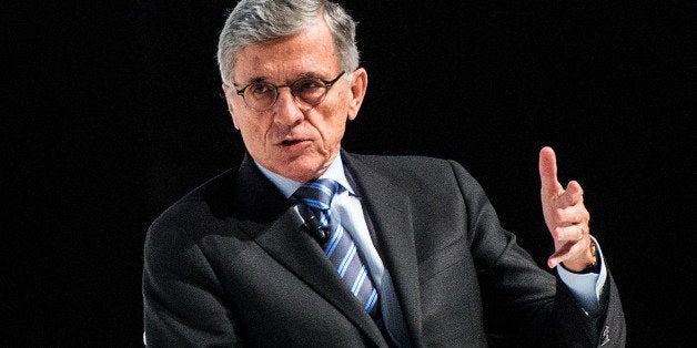 BARCELONA, SPAIN - MARCH 03: Chairman of the Federal Communications Commission (FCC) Tom Wheeler speaks during his keynote conference during the second day of the Mobile World Congress 2015 at the Fira Gran Via complex on March 3, 2015 in Barcelona, Spain. The annual Mobile World Congress hosts some of the wold's largest communication companies, with many unveiling their latest phones and wearables gadgets. (Photo by David Ramos/Getty Images)