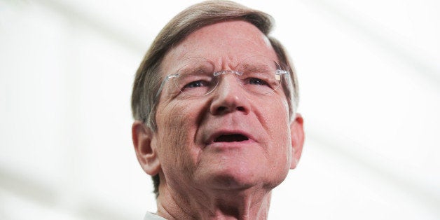 UNITED STATES - MARCH 20: Rep. Lamar Smith, R-Texas, conducts a news conference where he and republican leaders discussed the new budget proposal by House Budget Committee Chairman Paul Ryan, R-Wisc., after a meeting of the House Republican Caucus in the Capitol. (Photo By Tom Williams/CQ Roll Call)