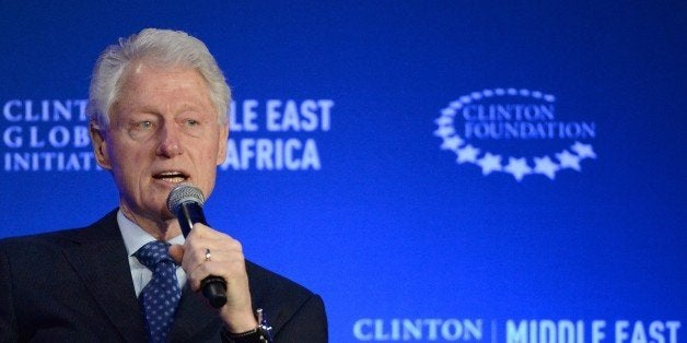 Former US president and founding chairman of the Clinton Global Initiative (CGI), Bill Clinton, speaks during the opening ses