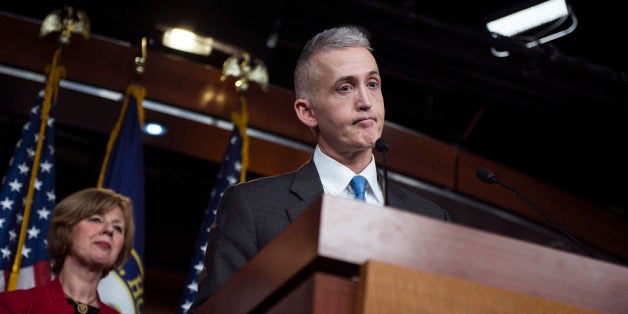 WASHINGTON, DC - MARCH 03: Chairman Trey Gowdy (R-SC) of the House Select Committee on Benghazi speaks to reporters at a press conference on the findings of former Secretary of State Hillary Clinton's personal emails at the U.S. Capitol on March 3, 2015 in Washington, D.C. The New York Times reported that Clinton may have violated the law by using a personal email account for official business at the State Department. (Photo by Gabriella Demczuk/Getty Images)