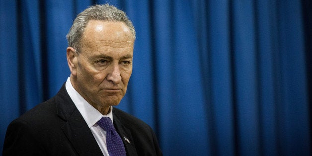 NEW YORK, NY - MARCH 31: U.S. Sen. Charles Schumer (D-NY) attends a press conference announcing federal funding for Super Storm Sandy recovery efforts on March 31, 2015 in New York City. The FEMA grant is the largest single grant in U.S. history for disaster relief. (Photo by Andrew Burton/Getty Images)