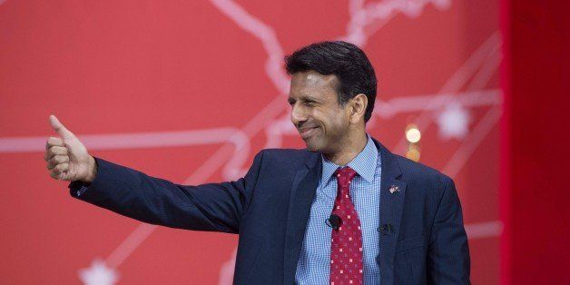 Louisiana Governor Bobby Jindal arrives on stage to speak at the annual Conservative Political Action Conference (CPAC) at National Harbor, Maryland, outside Washington, DC on February 26, 2015. AFP PHOTO/NICHOLAS KAMM (Photo credit should read NICHOLAS KAMM/AFP/Getty Images)