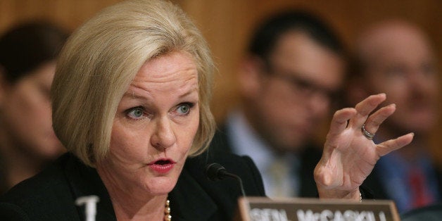 WASHINGTON, DC - SEPTEMBER 09: Sen. Claire McCaskill (D-MO) questions witnesses about military equipment given to local law enforcement departments by the federal government during a Senate Homeland Security and Governmental Affairs Committee hearing about at the Dirksen Senate Office Building on Capitol Hill September 9, 2014 in Washington, DC. In the wake of the Ferguson, MO, police response to peaceful protests, senators on the committee were critical of the federal grant programs that allow local and state law enforcement agencies to buy armored vehicles, assult rifles, body armor and other military equipment. (Photo by Chip Somodevilla/Getty Images)