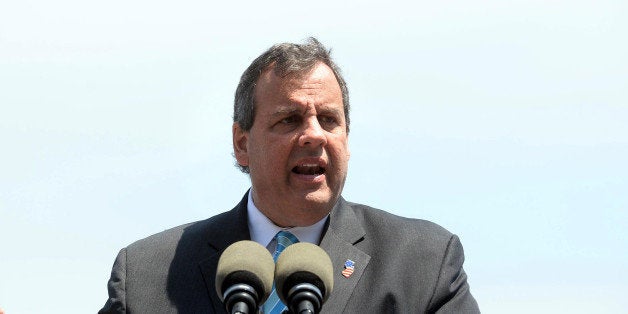 PORTSMOUTH, NH - MAY 18: New Jersey Gov. Chris Christie gives a speech on foreign policy at Prescott Park May 18, 2015 in Portsmouth, New Hampshire. Christie, a possible Republican presidential candidate, called for more warships and planes and laid out his vision for dealing with foreign enemies. (Photo by Darren McCollester/Getty Images)