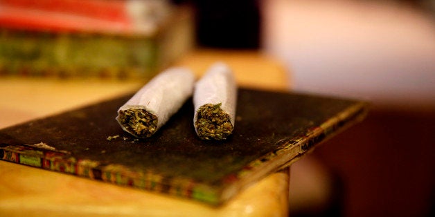 SEATTLE, WA - APRIL 20: Two joints are displayed during a joint rolling class at Hempfest on April 20, 2014 in Seattle, Washington. Seattle Hempfest is an annual event for the purpose of educating the public about the benefits of marijuana and advocating for its decriminalization. (Photo by Meg Roussos/Getty Images)